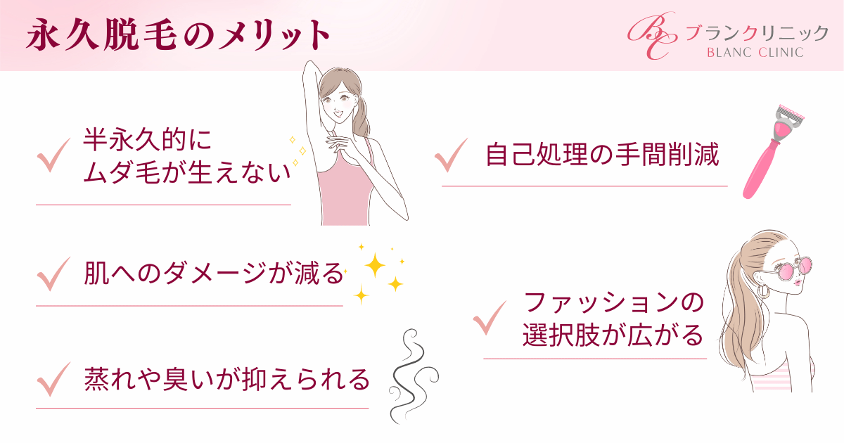 永久脱毛はおすすめ!医療レーザー脱毛の5つのメリット